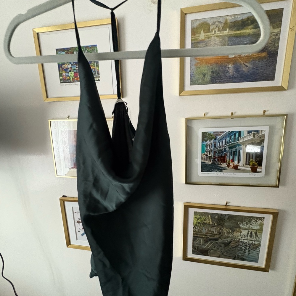 Ambercrombie Dark Green Satin Bodysuit